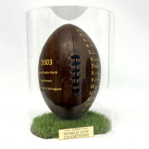 Signed Rugby Ball in Perspex Box